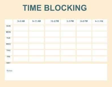 39 Printable Time Blocking Templates (Free) ᐅ TemplateLab