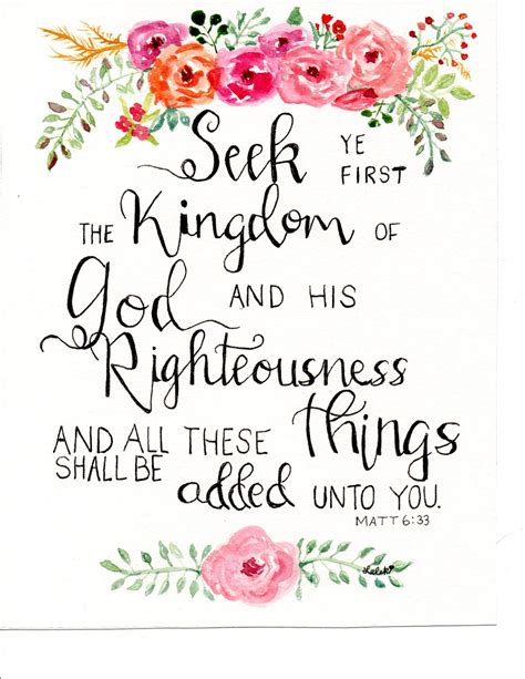 Seek Ye First The Kingdom Of God Matt 633 Etsy