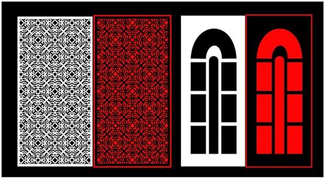 Premium Vector | Decorative wall panels set Jali design CNC pattern