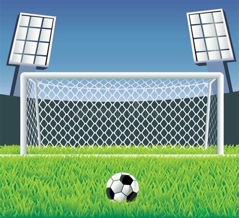 Soccer Goal With Realistic Grass Stock Vector Illustration 13187624