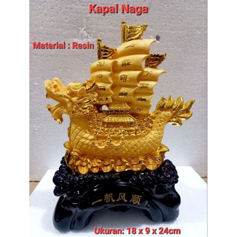 Jual Pajangan Kapal Naga Resin Patung Fiber Kapal Naga Figurine