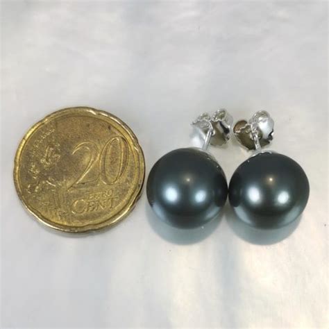 Tahiti Perles Paire Boucles Oreilles Ag Mm Artofpearls