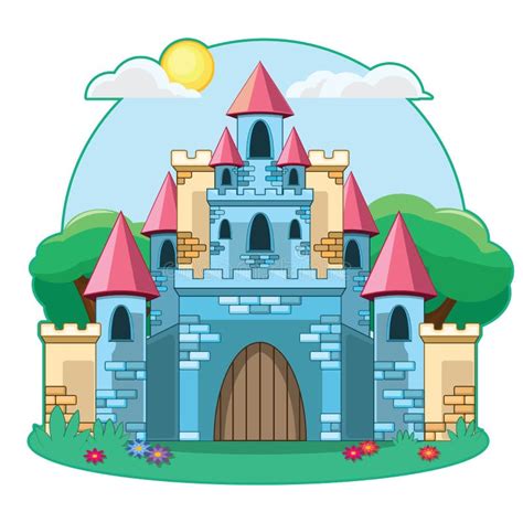 Cartoon Castle Illustration Stock Vector Illustration Of Building