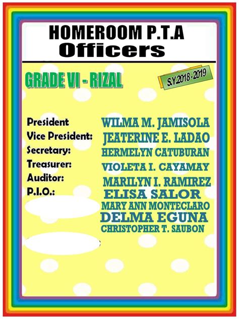 Hrpta And Classroom Officers Grade 6