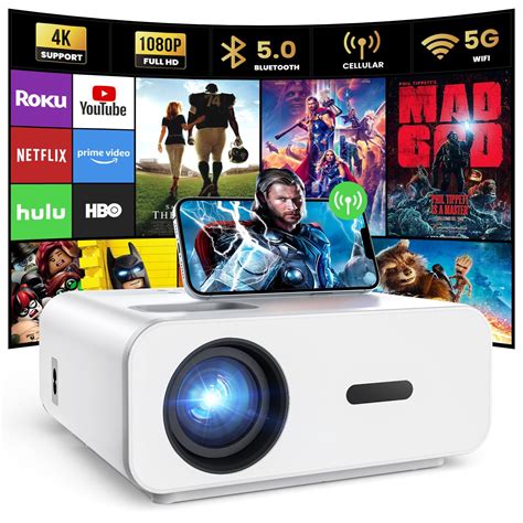 AUOSHI Projector With Wifi And Bluetooth 4K Support 1080P Mini