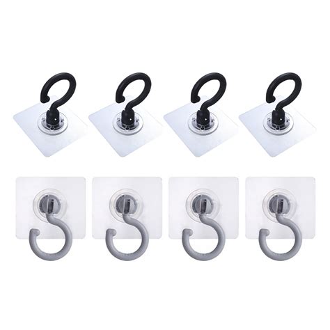 8 Swivel Hooks Adhesive Ceiling Hooks Heavy Duty Wall Hooks For Hanging