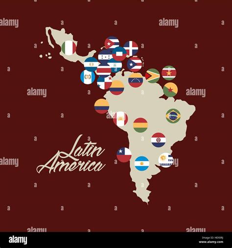 Map Latin America Flags Countries Stock Vector Images Alamy