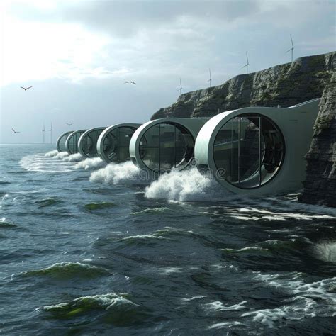 Coastal Wave Energy Converters Stock Image Image Of Converters