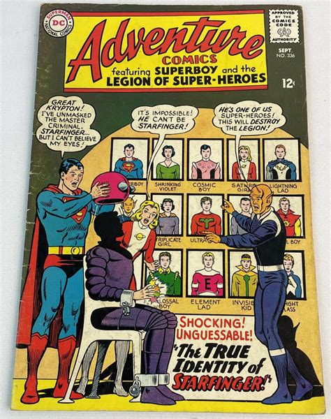 Lot Vintage Sept 1965 Adventure Comics No 336 DC 12 Cent Comic Book