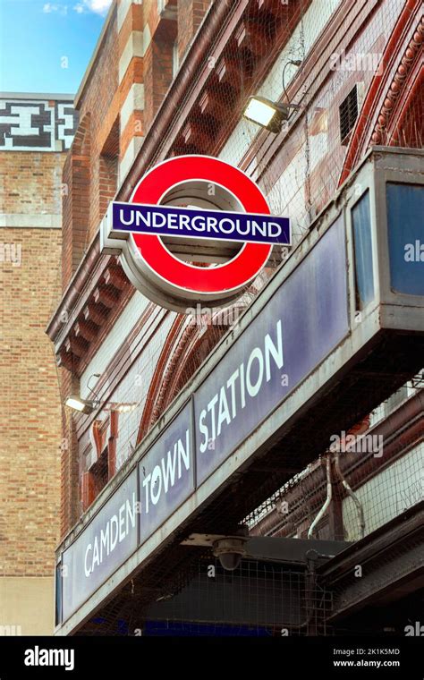 Iconic Camden Town Tube Underground Station London Transport Roundel