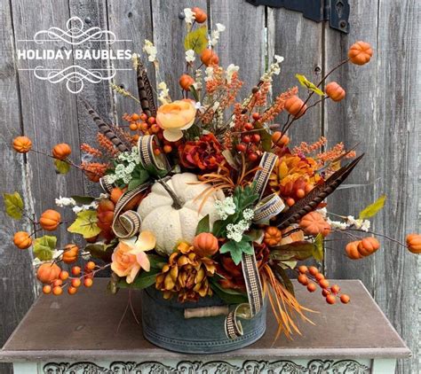 Fall centerpiece | Fall flower arrangements, Fall pumpkin centerpieces, Fall flowers