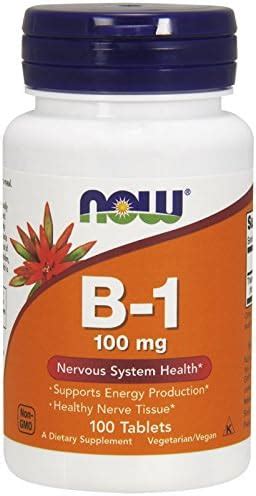 Amazon NOW Vitamina B 1 Tiamina 100 Mg 100 Comprimidos Paquete