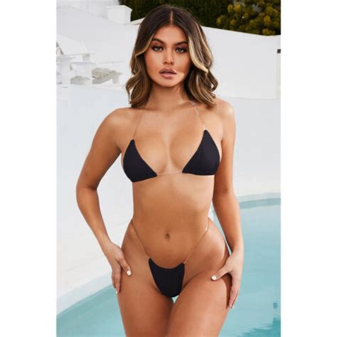 Sexy Women Micro Bikini Transparent Strap Swimsuit Sling Bikini Swimwear Swimming Suit Summer
