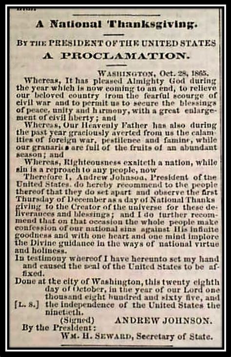 Thanksgiving Day Proclamations Presidential Thanksgiving Proclamations