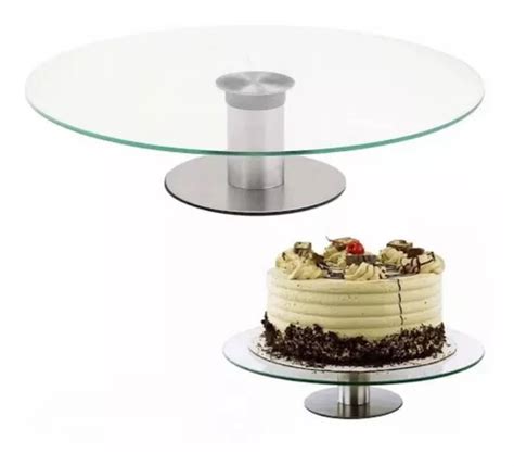 Plato De Vidrio Giratorio Con Base Pie Cm Torta Base Giratoria