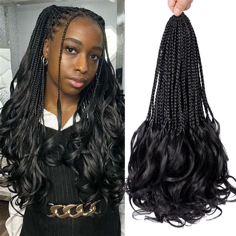 French Curl Crochet Braids 14 Inch 6 Packs Goddess Box Braids Crochet