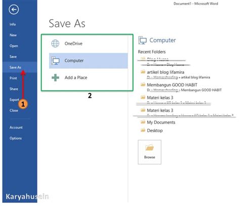 4 Cara Mudah Menyimpan Dokumen Di Microsoft Word Karya Husein