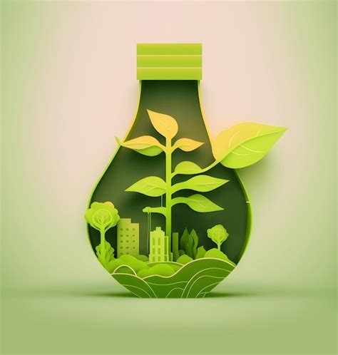 Premium Photo Ecological Concept Green Plants Inside A Light Bulb