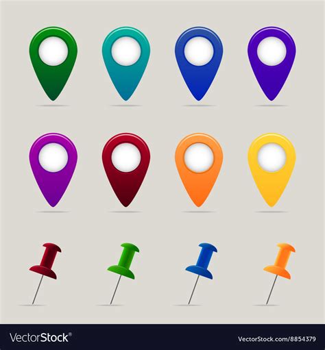 Set Of Map Pins And Markers Royalty Free Vector Image