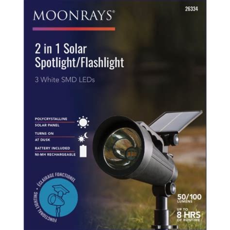 Moonrays Black SMD LED 2-In-1 Solar Spotlight/Flashlight 26334, 1 - Kroger