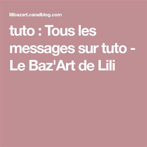 A Pink Background With The Words Tuto Tous Les Messages Sur Tio Le Ba