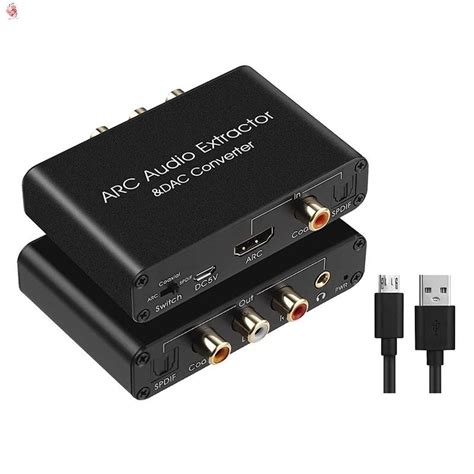 Conversor De Udio Dac Extrator Arc Hdmi Compat Vel Ptico Spdif Coaxial Para Anal Gico Mm