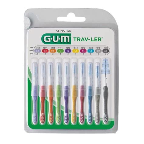 GUM TRAV LER Kit 10 Brossettes Interdentaires Différentes 7630019904681