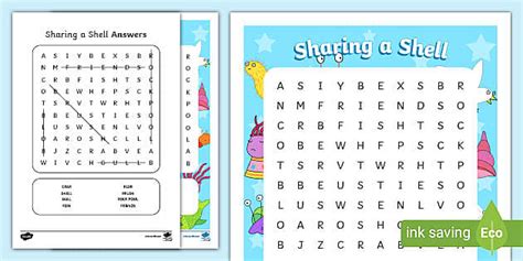 FREE Word Search To Support Teaching On Sharing A Shell