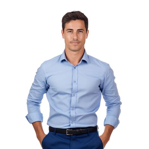 Handsome Business Man In Blue Shirt Isolated Png