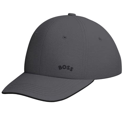 BOSS GREY CURVED COTTON TWILL CAP | Menswear Online