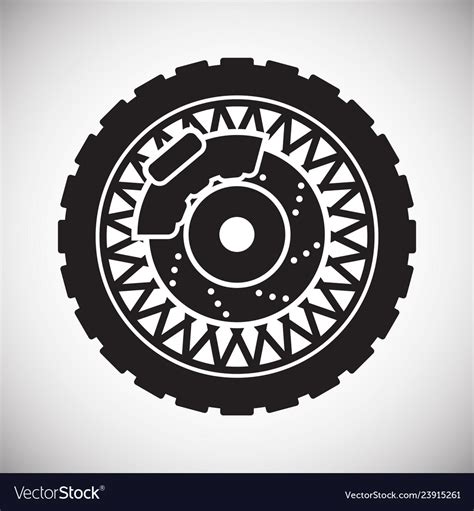 Motorcycle Wheel Icon On White Background Vector Image