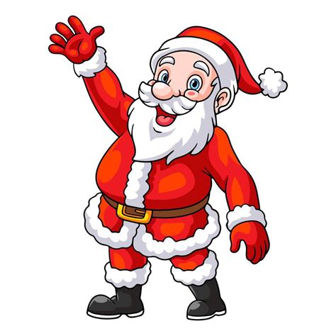 Cartoon santa claus waving isolated on white background 13432394 Vector Art at Vecteezy