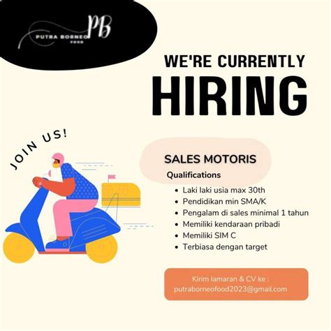 Lowongan Kerja Sales Motoris Di Cv Putra Borneo Food Lokerjogja Id