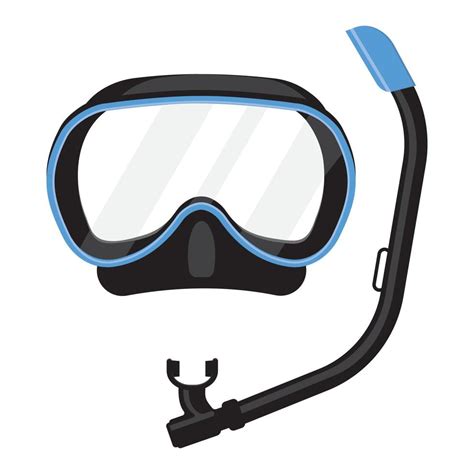 Mask And Snorkel For Scuba Diving Color Isolated Vector Illustration