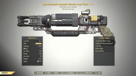 Quad Ultracite Laser Rifle Faster Fire Rate Fallout Pc