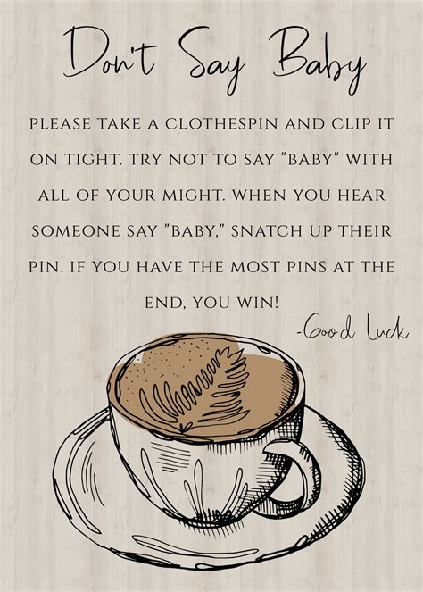 A Baby Is Brewing Coffee Theme Dont Say Baby Game Sign Etsy