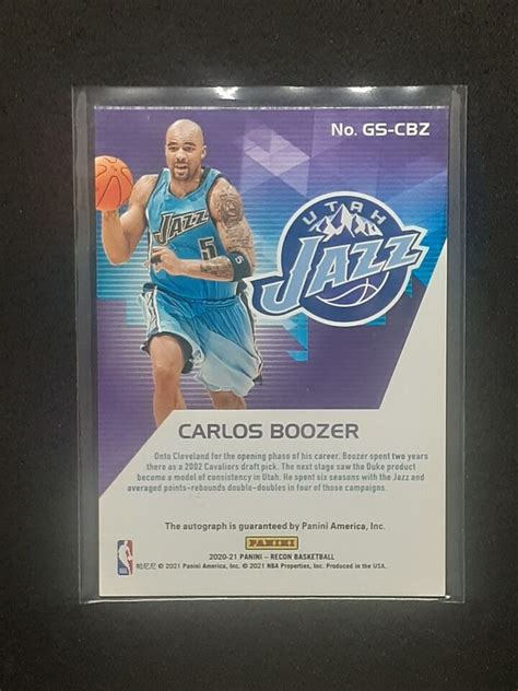 Panini Recon Basketball Carlos Boozer Glorified Signatures Red