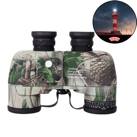 Rangefinder Binoculars Compass Navigation Floating Porro Prism Ed 10x50 Camo Metal Nitrogen