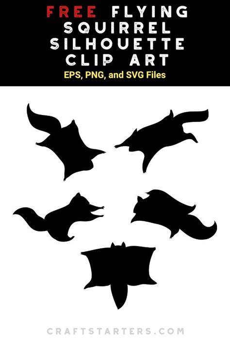 Free Flying Squirrel Silhouette Clip Art | Flying squirrel, Silhouette ...