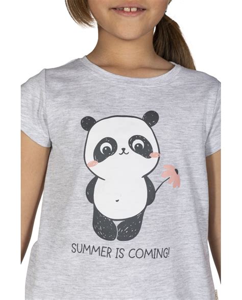 Pijama niña en gris y dibujo frontal Bikini Bikini