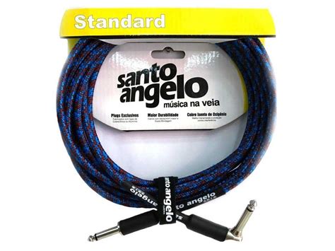 Kit 5 Cabos Guitarra Violão Santo Ângelo Textil 4 57 Metros Plug L