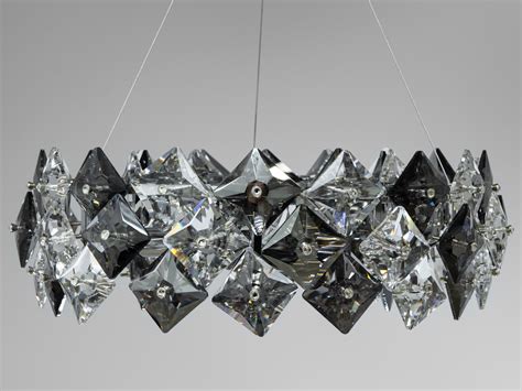 Шикарна, сучасна кришталева люстра на 8 ламп, діаметр 57 см, срібного ...