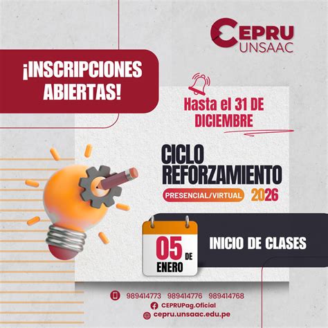 CEPRU - #CEPRU #ciclo_ordinario #reforzamiento #UNSAAC 🗒INSCRIPCIONES
