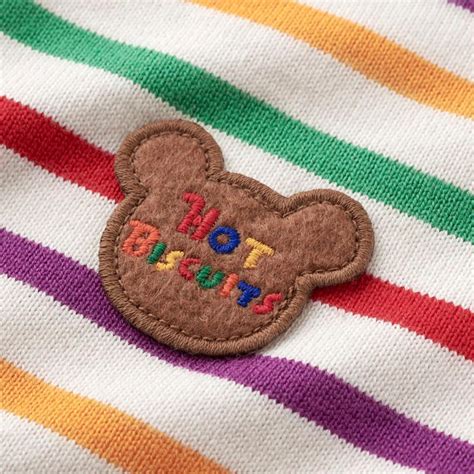 HOT BISCUITS ミキハウス ボーダー 長袖Tシャツ アウトレット 紺白 マルチカラー 80cm 90cm 100cm 110cm 120cm ホットビスケッツ ミキハウスホット