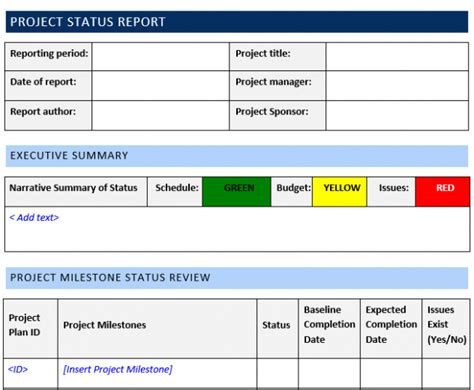 7 Executive Summary Status Report Template Docx Tacitproject