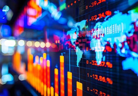 premium photo  stock market chart  colorful bar graphs