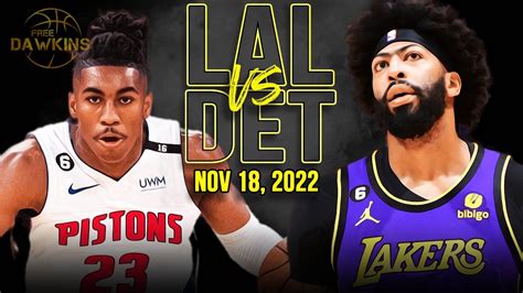 Los Angeles Lakers Vs Detroit Pistons Full Game Highlights Nov 18