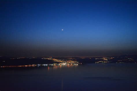 Israel Dusk And Moon Over Sea Of Galillee Paulrich Flickr