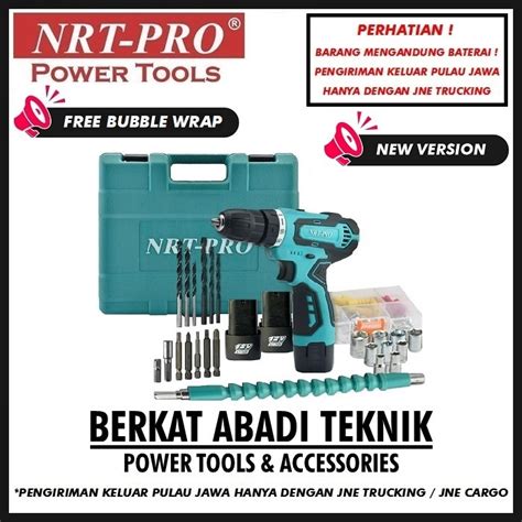 Jual Nrt Pro Dc 330 Bor Cordless Drill Paket Set 26 Pcs Baterai Batre