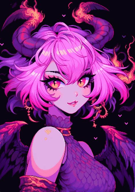 Pink Haired Devil Girl By Tuwalg On Deviantart